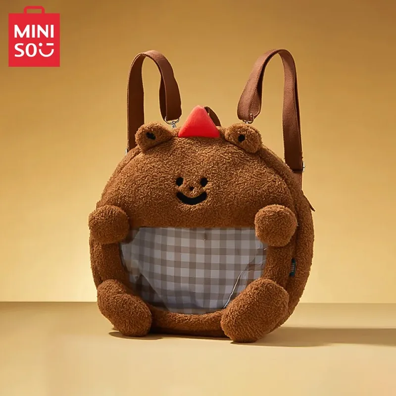 

MINISO TUNEE GOODS Cute Bear Backpack Large Capacity Ita Bag for Girls Kawaii Anime Cosplay Shoulder Bag
