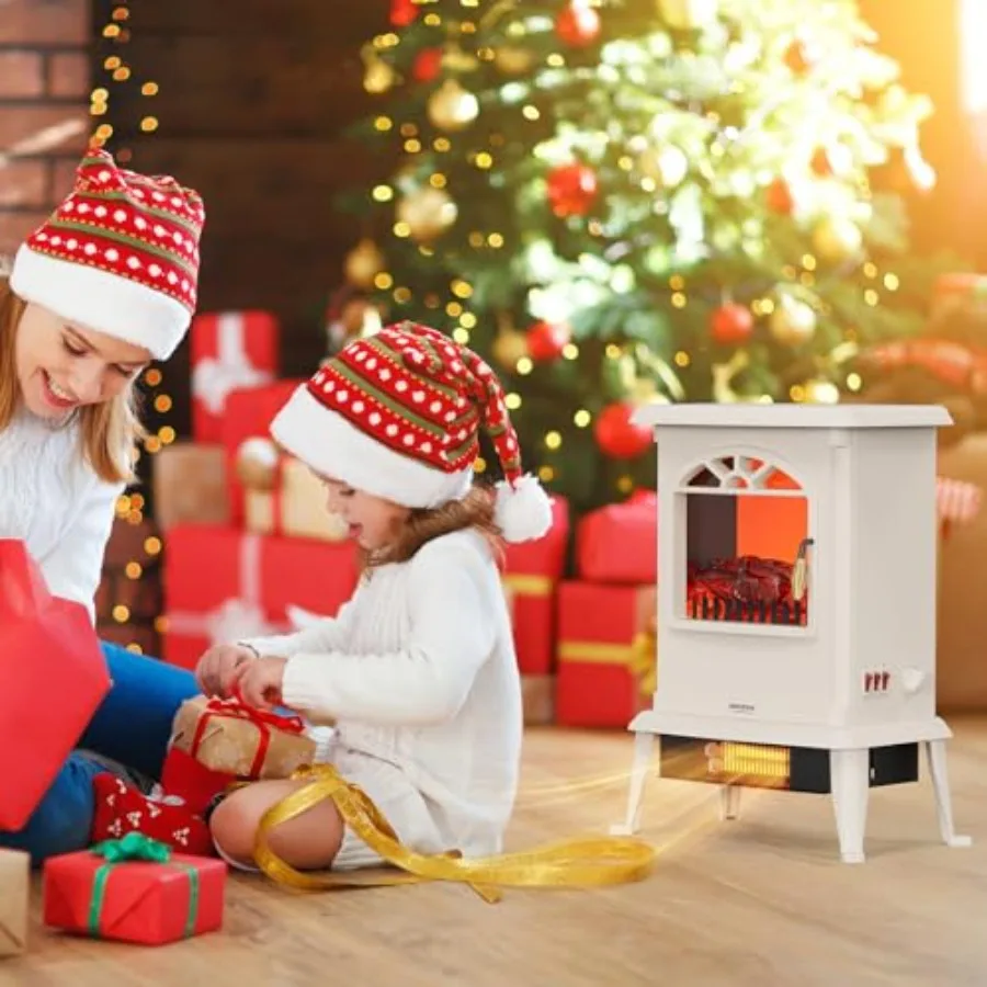 1500 واط موقد كهربائي سخان الفضاء 22.4 ''H المحمولة قائما بذاته مع مقبض التحكم ثلاثية الأبعاد تأثير لهب واقعي ارتفاع درجة الحرارة