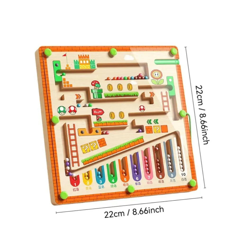 Pelota para caminar para niños, laberinto con números magnéticos, entrenamiento de atención, iluminación Digital, clasificación de colores, coordinación mano-ojo de madera