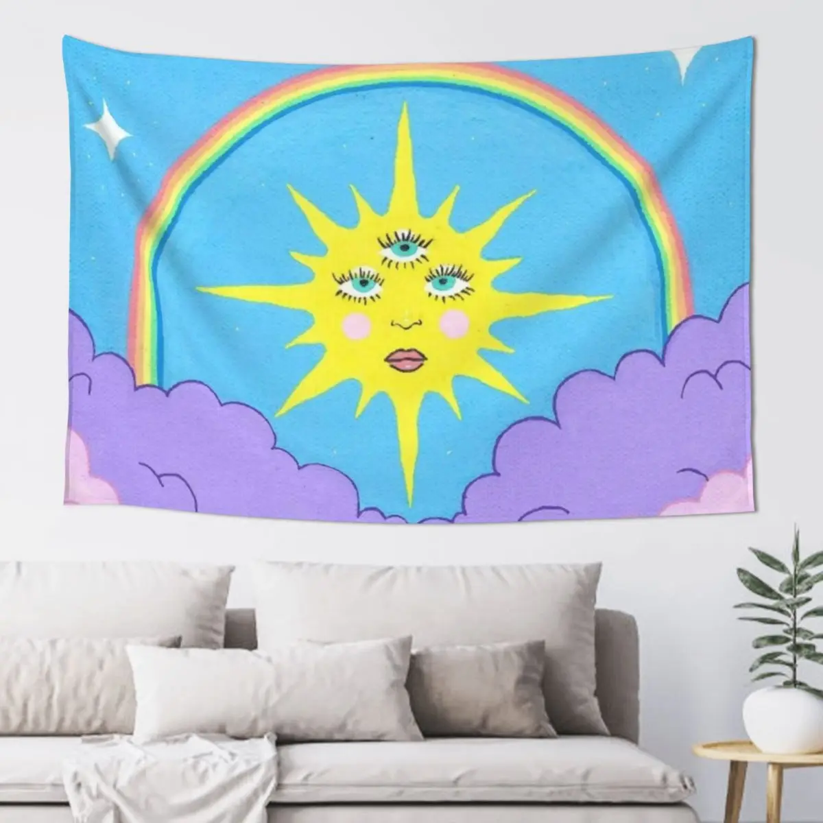 

Trippy Sun Print Tapestry Wall Mural Room Decoration Accessories Room Aesthetic Home And Comfort Decor Tapestry