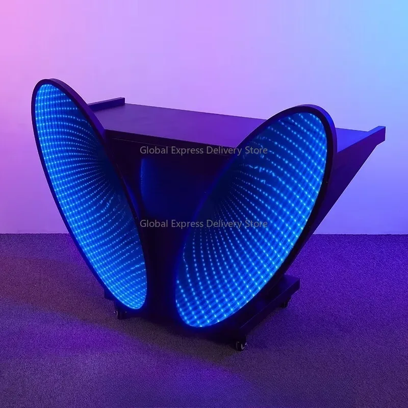 

Customized Dj Table Facade Booth Stand Light-emitting Table Player Alien-shaped DJ Table For Party Ktv Bouncy Bar Nightclub