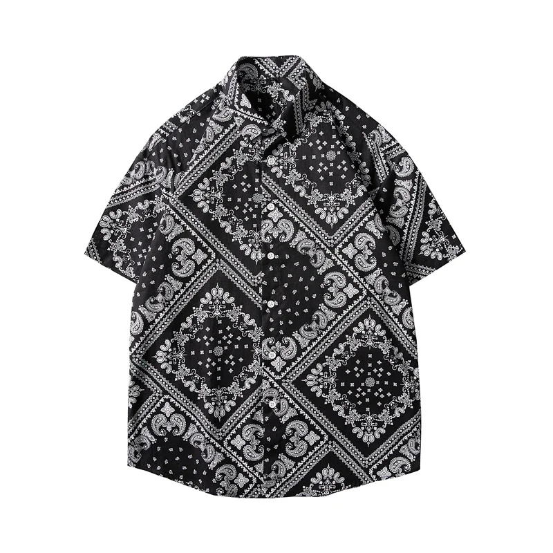 2025 New Men's Short Sleeve Hawaiian Shirt One Button Casual Versatile 3d Printed Loose