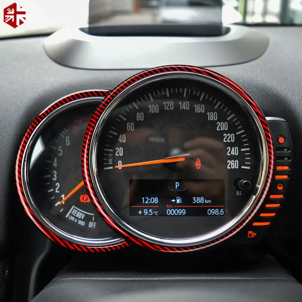 Car Center Console Speedometer Real Carbon Fiber Frame Cover Trim for MINI Cooper F55 F56 Countryman F60