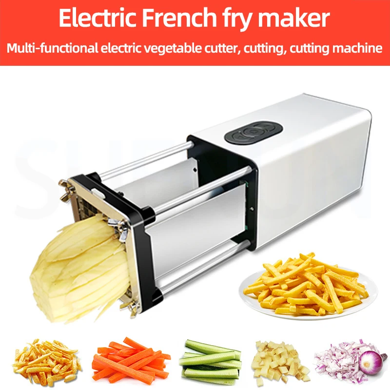 Household Vegetable Cutter Carrot Potato Cucumber Slitting Stainless Steel Pot French Fries Cutting Machine Electric Slitting