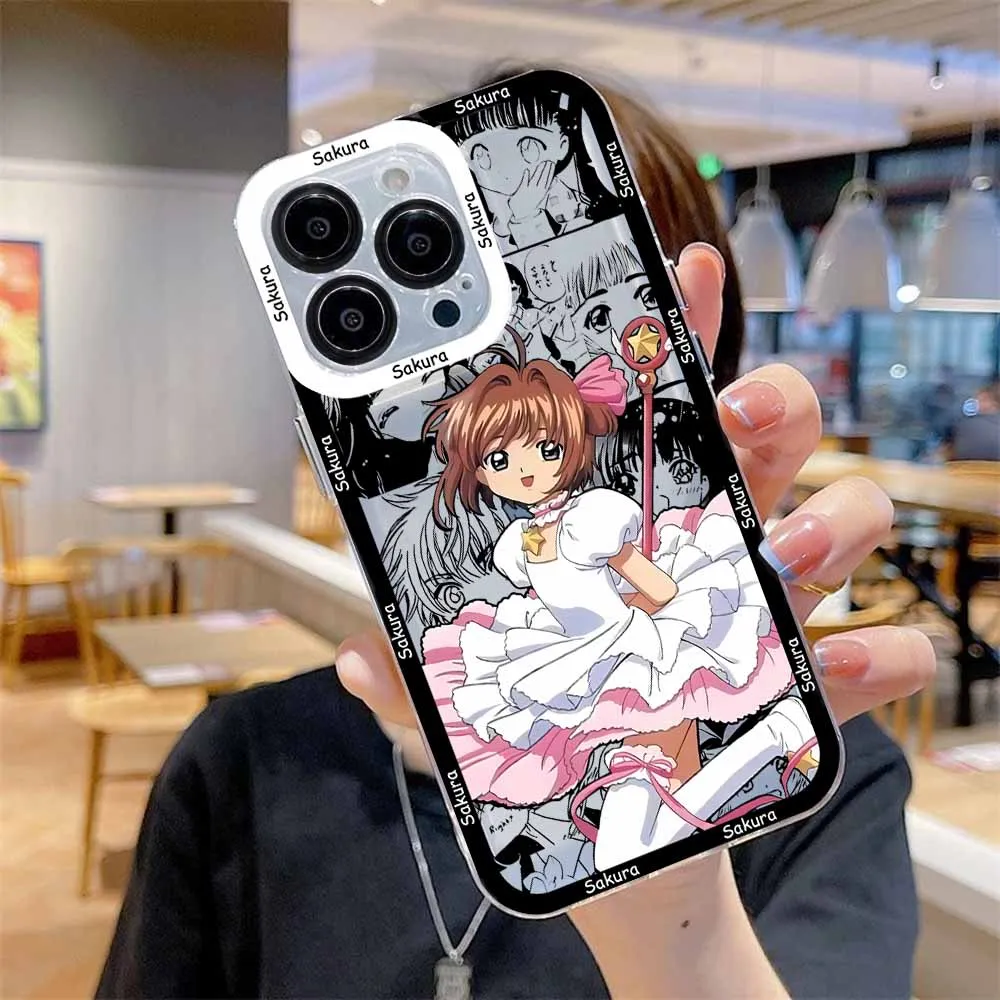 Kawaii Cardcaptor Sakura Phone Case For Samsung S24 S23 S22 S21 S20 S10 FE Note20 Note10 Plus Ultra Lite 5G Clear Soft TPU Cover