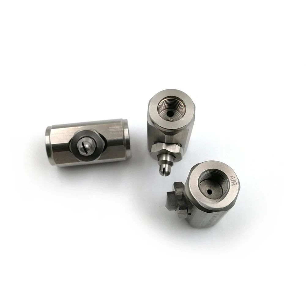 1/8 Inch Mini Air Liquid Atomizing Nozzle Flat Type Pneumatic Air Atomizing Nozzle For Humidification Dust Removal