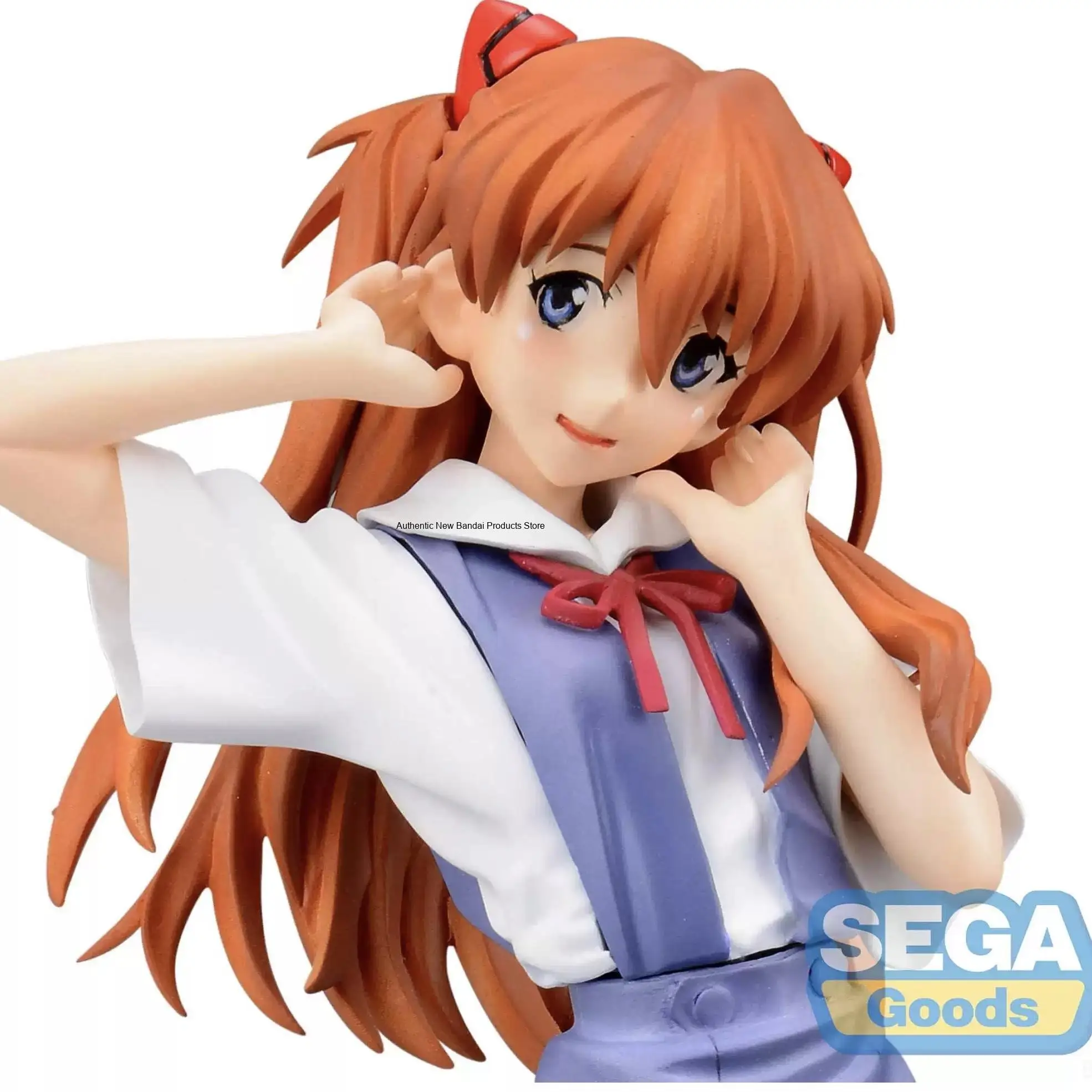 Original SEGA XStellar Shin Seiki Evangelion Souryuu Asuka Langley Versión Seifuku Figuras de Acción, Muñecos de Colección de PVC