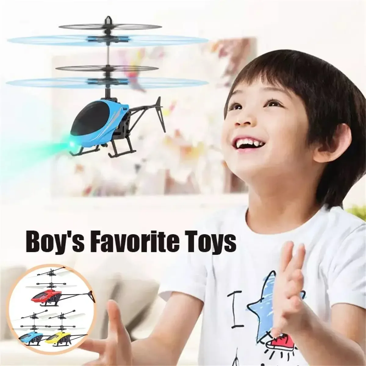 Mini aeronave de controle remoto, helicóptero, interação voadora, sensor de gestos, avião infantil, brinquedo com luz piscante