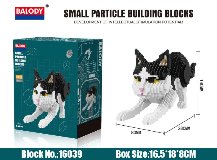 Balody Cute Cartoon Cat Building Blocks Diamond bricks black cat Model educational toys kids Girl s