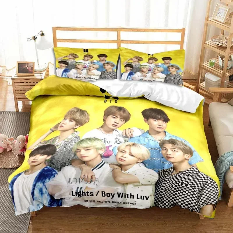 

Kpop Star Boy Group Bedding Music Band All Season Twin Bedding Set 3 Piece Comforter Bed Duvet Cover Double King Bedding Set