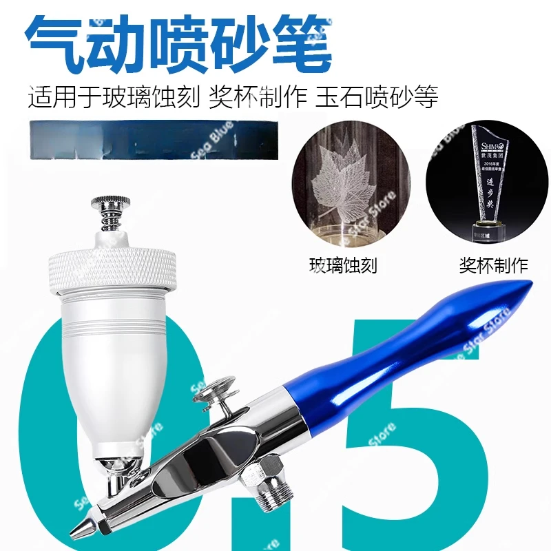 Pneumatic Blasting Pen Mini Blasting Gun Plastic Glass Etching Trophy Making Frosted Effect Jade Blasting