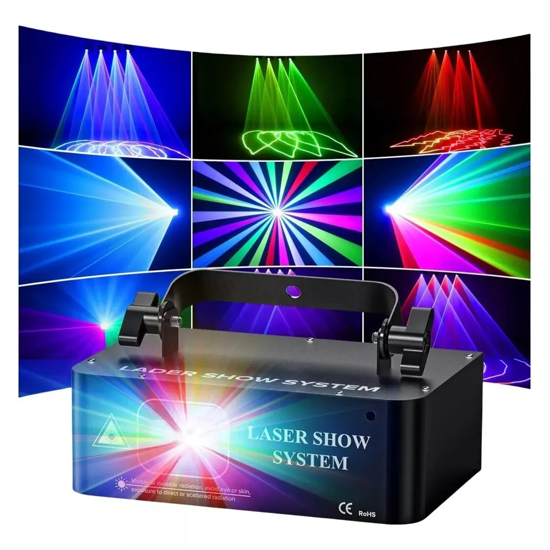 Luces de escenario profesionales para DJ DMX512, haz láser RGB, iluminación de discoteca de alta cantidad activada por sonido para eventos, conciertos y espectáculos