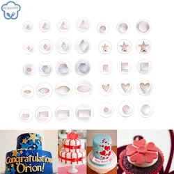 3/4Pcs Heart Star Round Square Flower Shape Fondant Cake Decorating Gum Paste Pastry Sugar Craft Cutter Mold Tools Cookie Mold