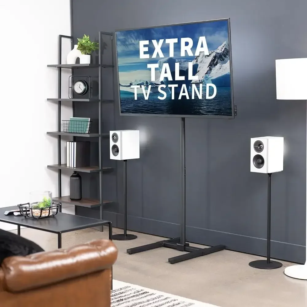 Universal TV Floor Stand for 13-65 Inch Screens, Supports up to 44 lbs, Compatible with LCD, LED, OLED, 4K TVs and Curved Monito