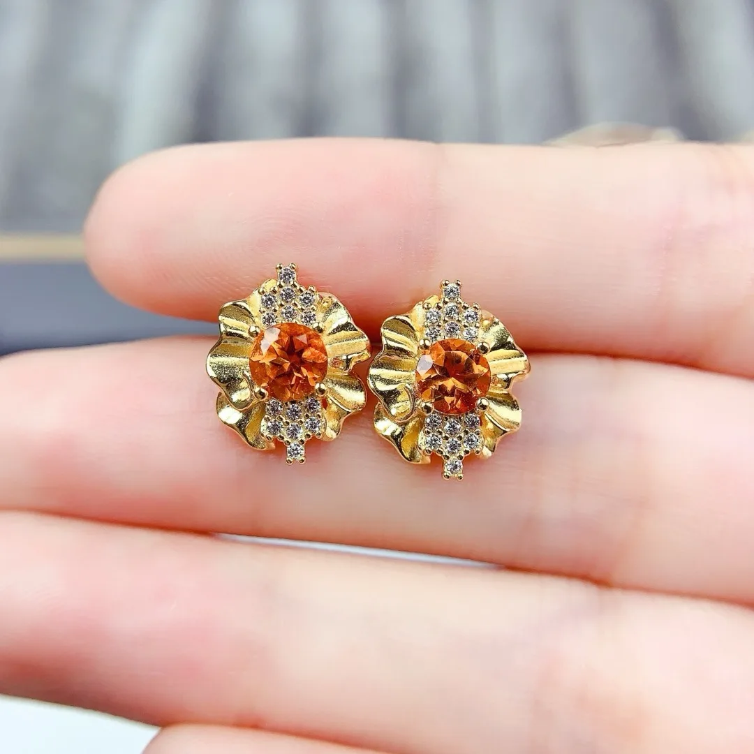 Sophisticated Natural Crystal S925 Sterling Silver Ear Studs Designed for Women Who Appreciate Luxury Fashion Jewelry