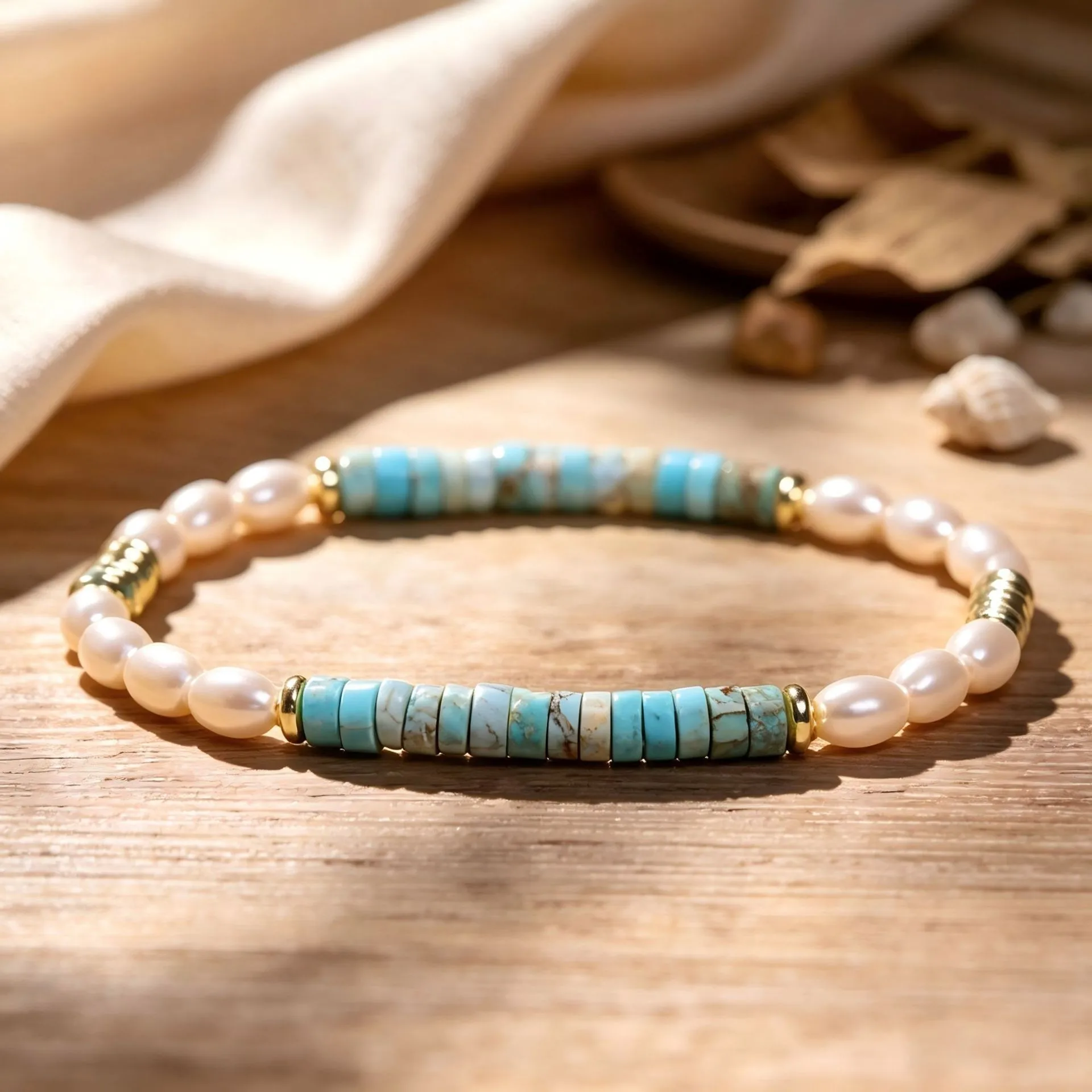 Bohemian stainless steel blue imperial stone bracelet handmade natural stone gold-plated beaded bracelet jewelry gift wholesale