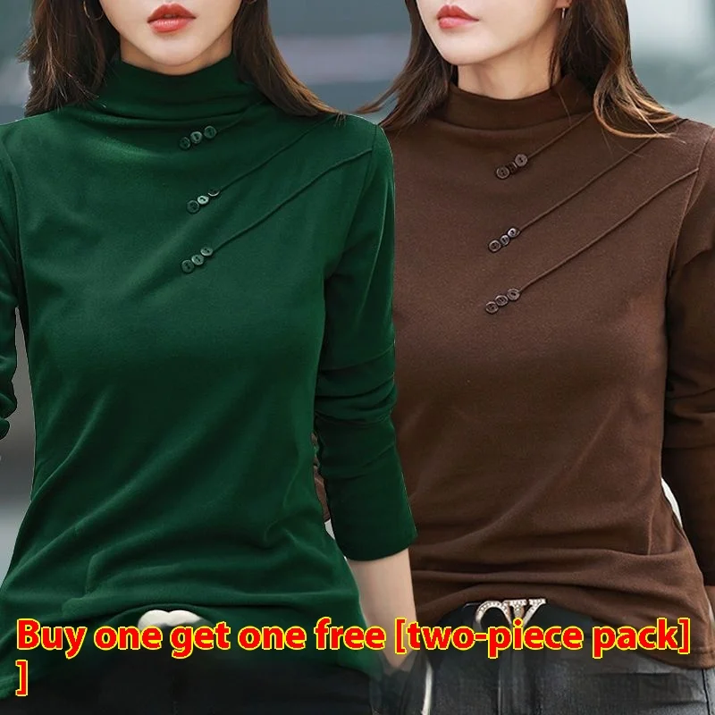 

2Autumn and Winter New Double-Sided Dralon Stretch Slim Fit All-Match Bottoming Shirt Outerwear Autumn Clothes