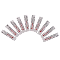 10 Pcs 5cmX1.1cm Miniature Paper Cardboard Thermometer Indoor -20-50 Celsius Temperature recorder