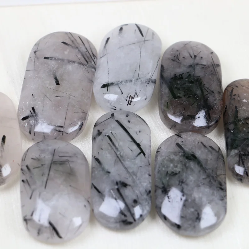 Natural Black Tourmaline Quartz Palm Stone, Crystal Decorations for Home/office, Mineral Specimen, Healing Crystal Gifts