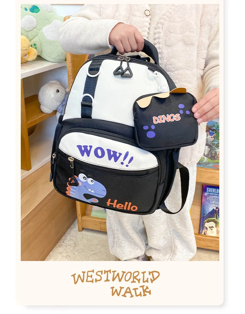 Cute Dinosaur Preschool Backpack for Kids, Cartoon School Backpack for Boys & Girls Children's backpack school bag