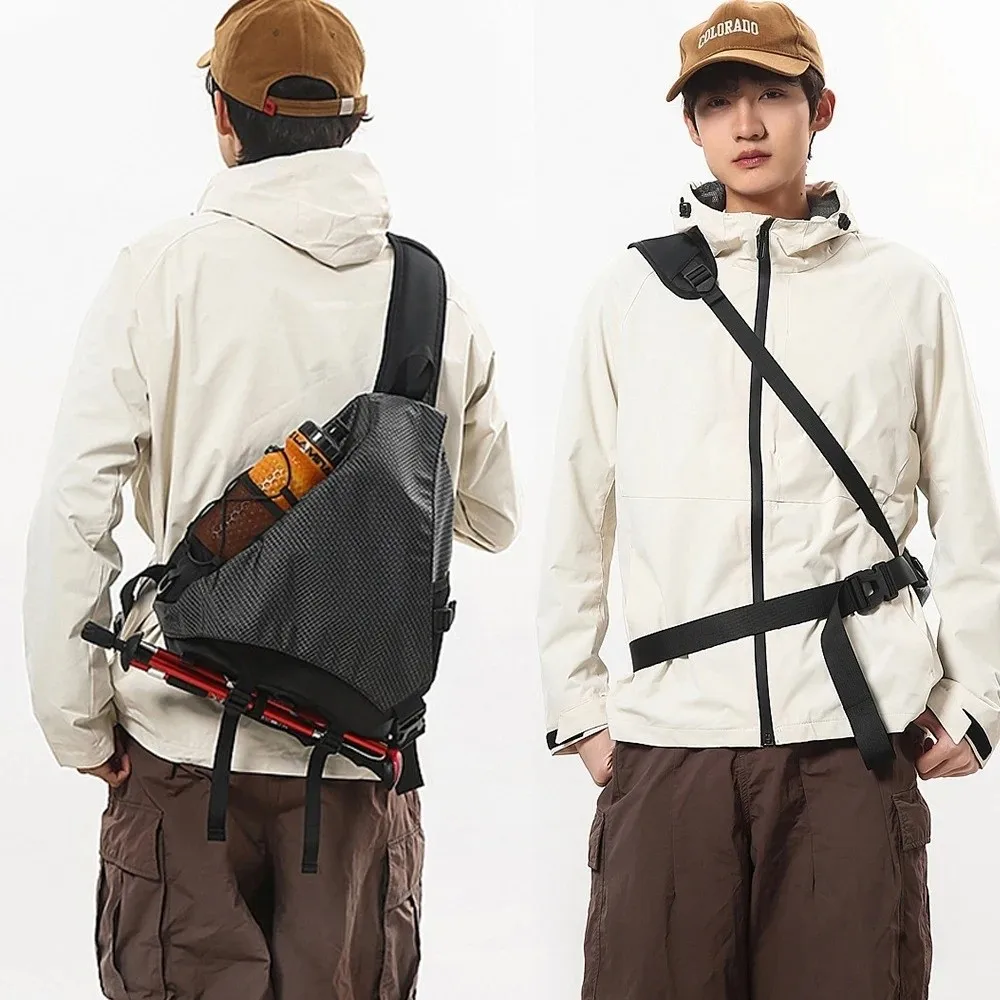 

Waterproof Outdoor Sports Chest Bag Large Capacity Japanese Style Nylon Crossbody Bag Chest Pack Adjustable Men's Shoulder Bag