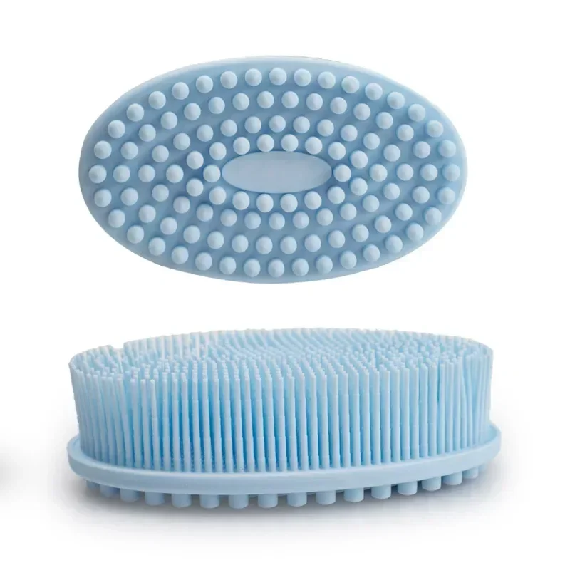 2in1 Baby Silicone Body Scrubber Soft Silicone Scalp Massager Shampoo Brush Double-Sided Body Brush Foam Deep Cleansing Tool