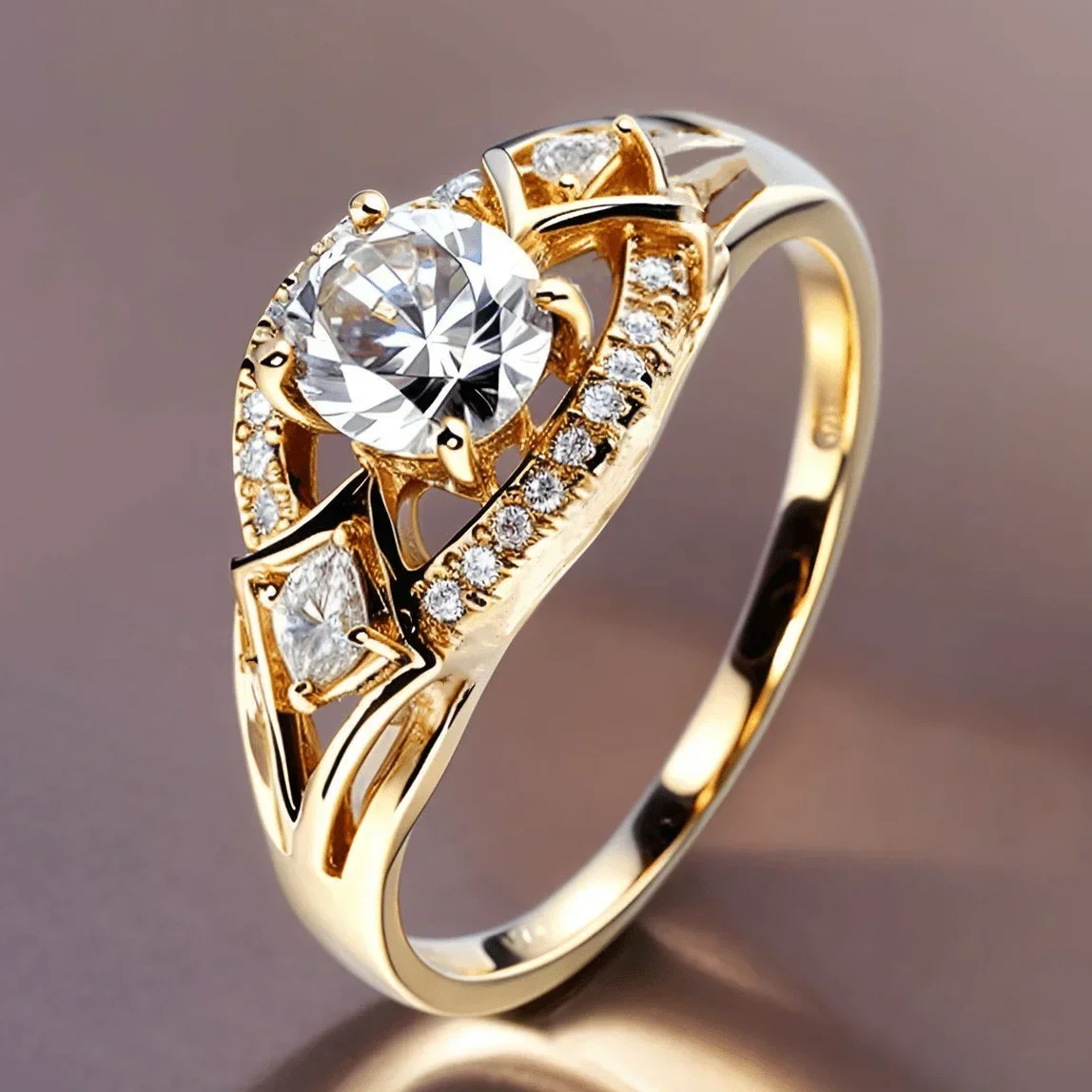 A Delicate, Elegant, and Luxurious Women's Fashionable and  Wedding Promise Engagement Copper Ring Inlaid with Circular Synthetic Zirconia Ring Suitable for Daily Banquets, Celebrations, Holidays, Vacations, Party Accessories, Christmas