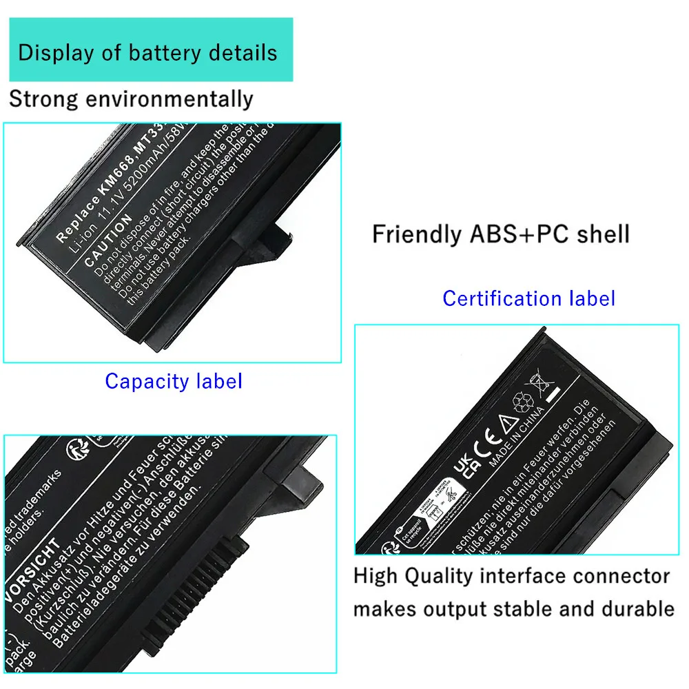 KM668 KM752 Laptop battery For Dell Latitude E5400 E5510 E5500 E5410 KM742 KM760 KM970 MT186 MT187 RM661 RM668 PW640 PW649 - Image 6