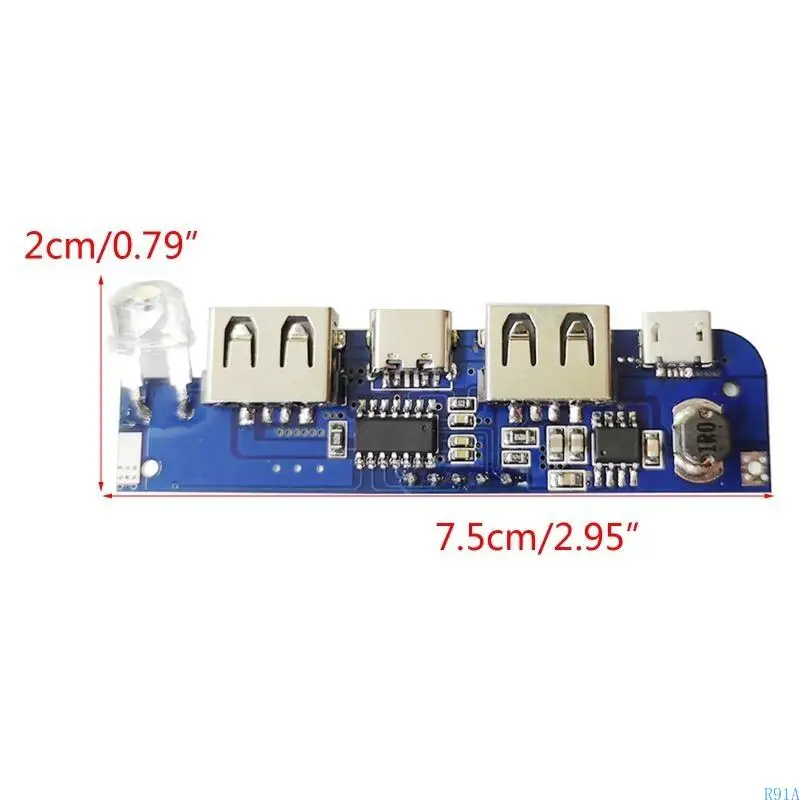 R91A DIY Tablet móvel Placa -mãe Placa circuito 3,7V 5V 2A Mobile Power Motherboard Module Parte