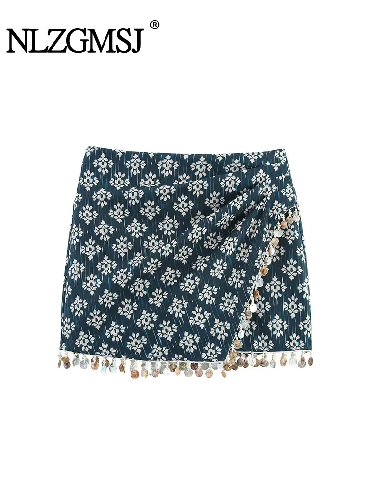 

2025 мини-юбка с принтом из бисера, женская повседневная короткая юбка, женские новые модные юбки для женщин, вечерние юбки