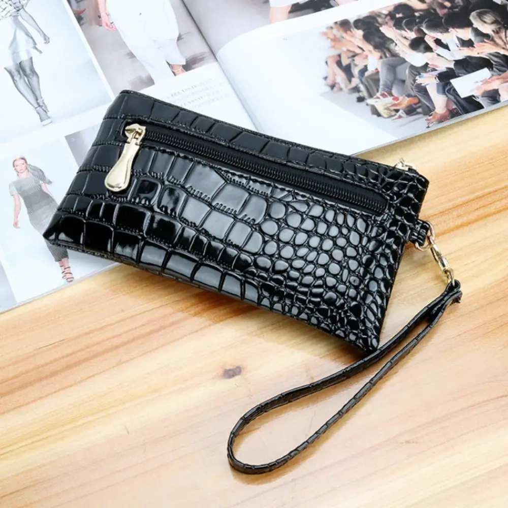 New Leather Women Long Wallets Double Zipper Fashion Ladies Wallet Crocodile Purses Design Red Purse Bag Clutch Bag
