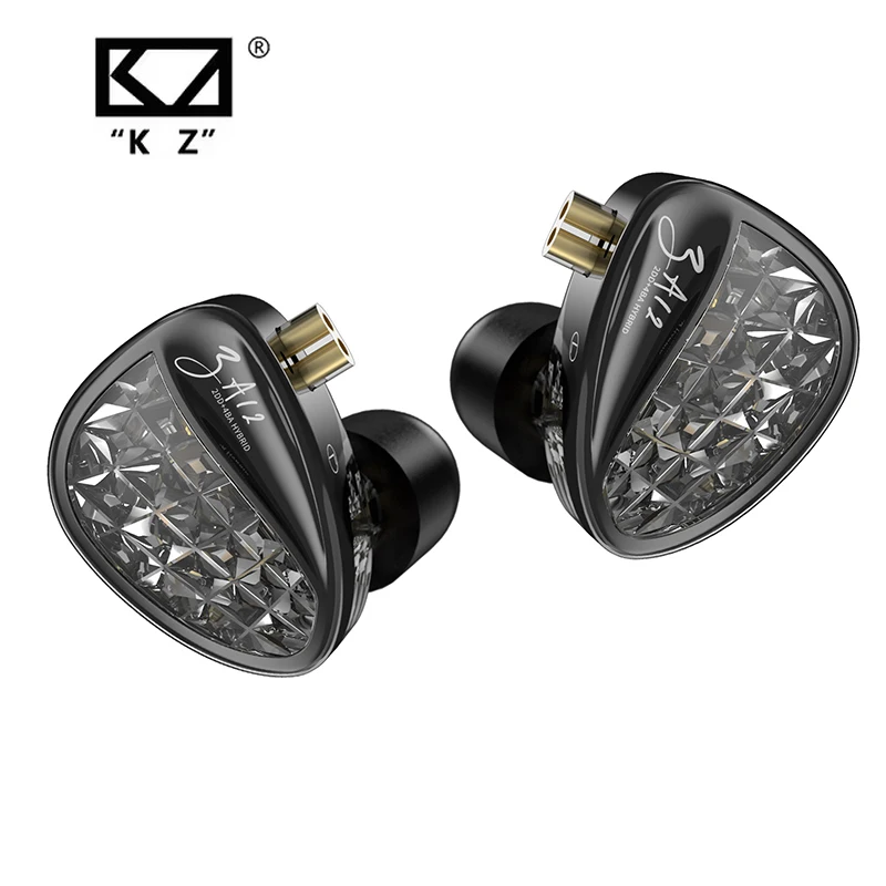 KZ ZA12 2DD+4BA Earphones Hybrid InEar Wired IEM Monitor Hifi Adjustable Tuning Headphones Sports Noise Cancellin Gaming Headset