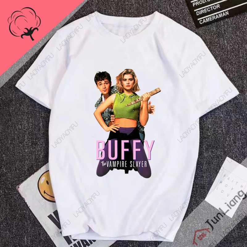 لوك بيري المرأة تي شيرت بافي قمصان رجالية قاتل مصاص الدماء الشارع الشهير 100% القطن مانغا Y2k ملابس رجالي قصيرة الأكمام المحملة