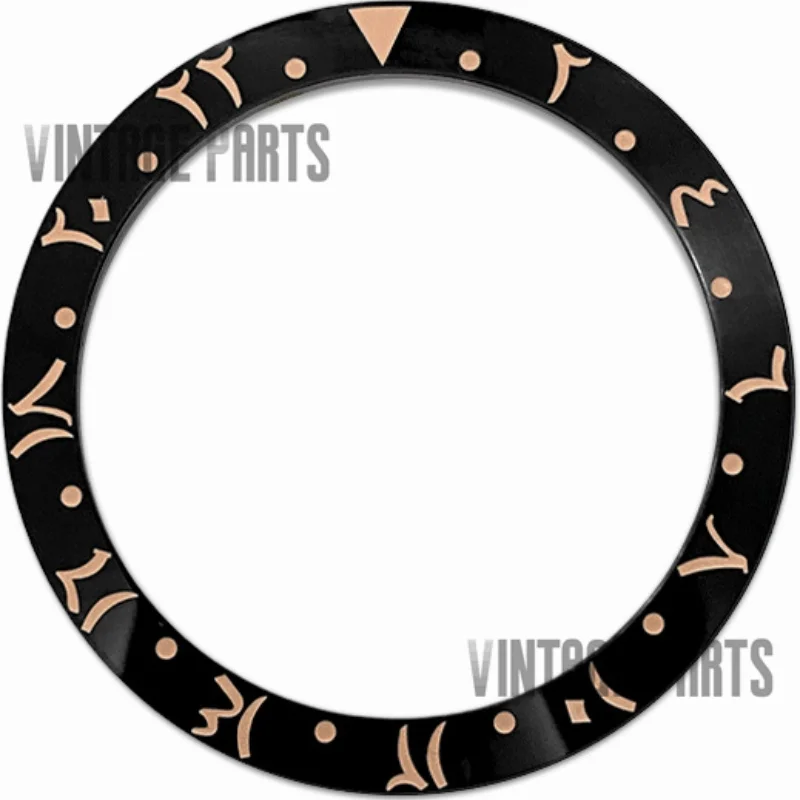 38mm*30.7mm aluminum black Arabic number slope bezel insert