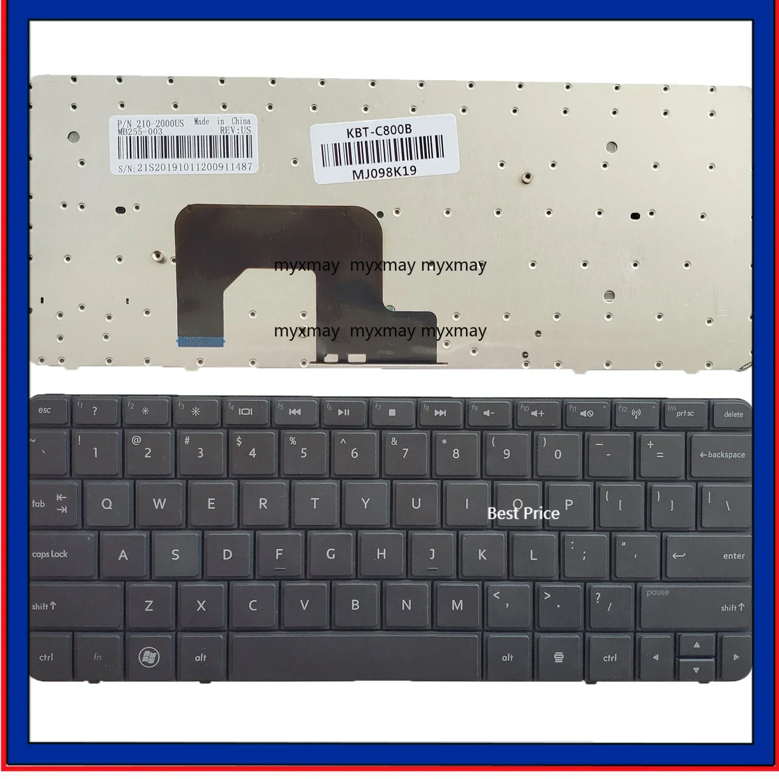 

US Laptop Keyboard for Hp Mini 210-2000 1103 1104 110-3500 3510 3530 NR 3600 3700 3800 665964-031 AENM1E00010 V113246EK1 no poin