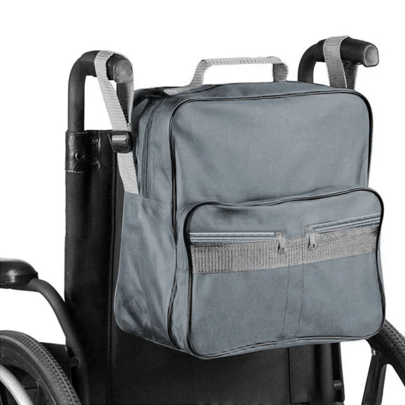 For Wheelchair Armrest Pouch Folding Walkers Bag Accessories Basket Hand Free Storage Bags