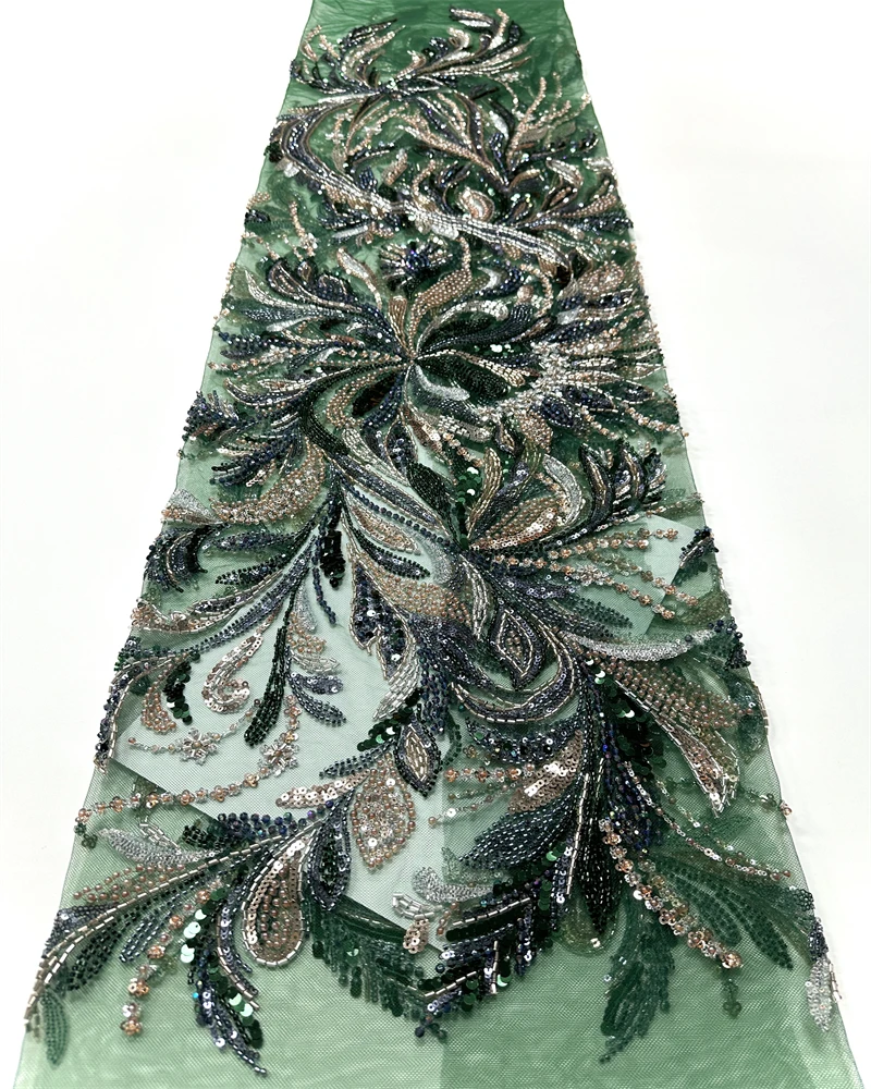 ผ้าลูกไม้คุณภาพสูงสำหรับเจ้าบ่าวชาวแอฟริกัน ปี 2026 ผ้าทูลล์ฝรั่งเศส ประดับเลื่อม ปักลูกปัด สำหรับชุดเดรสงานเลี้ยงของผู้หญิง