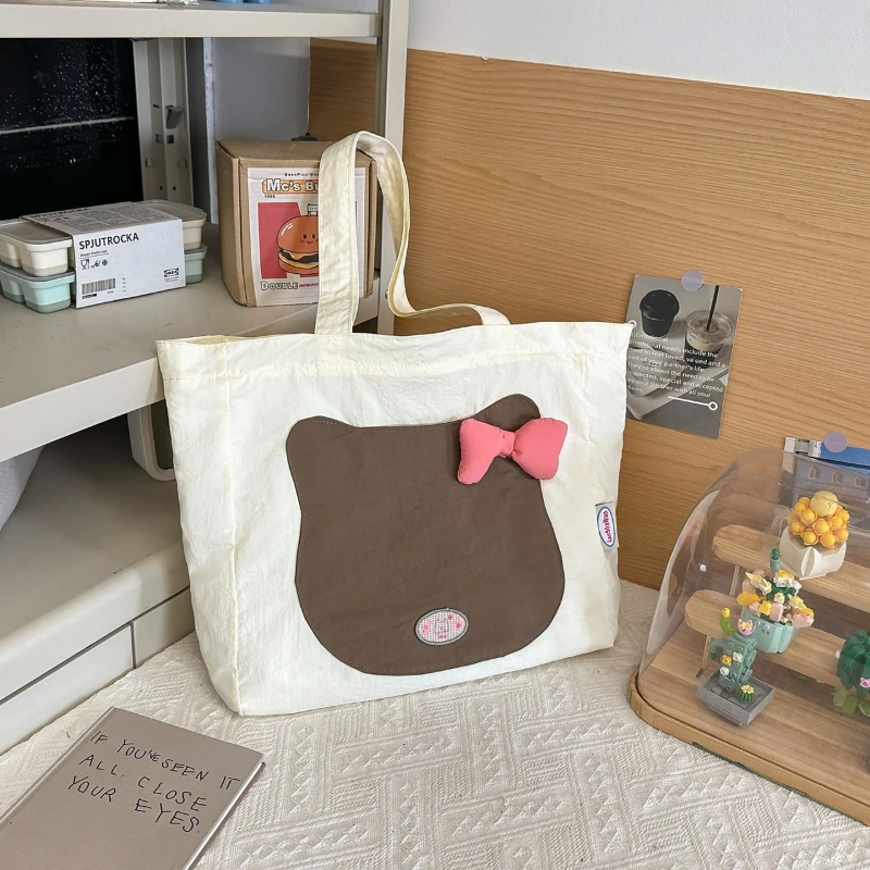 

Korean Style Ins Cute Canvas Shoulder Bag New Spring Summer Large Capacity Commuting Bag Casual and Simple Tote Bags for Women