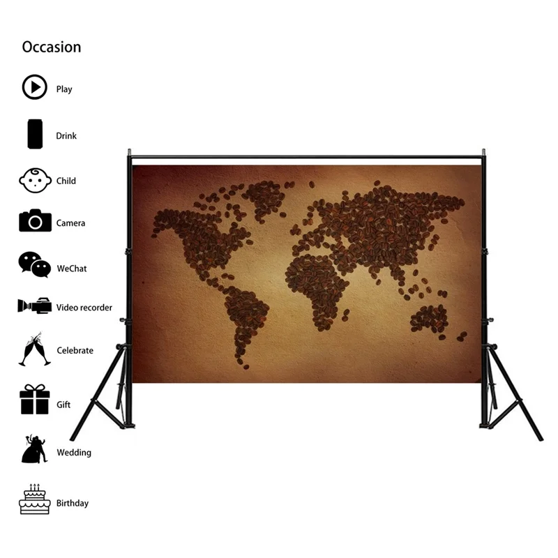 Imagem -04 - Retro Mapa do Mundo Cartazes e Quadros em Tela Quadros de Parede Quadros de Parede Quadros de Parede Carta de Decoração para Casa Material de Ensino de Escritório 90x60cm