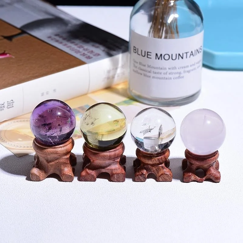 

Natural Crystal Ball Ornament Purple Yellow Pink White Crystal Ball Furniture Living Room Office Crystal Decoration Gift for Fri