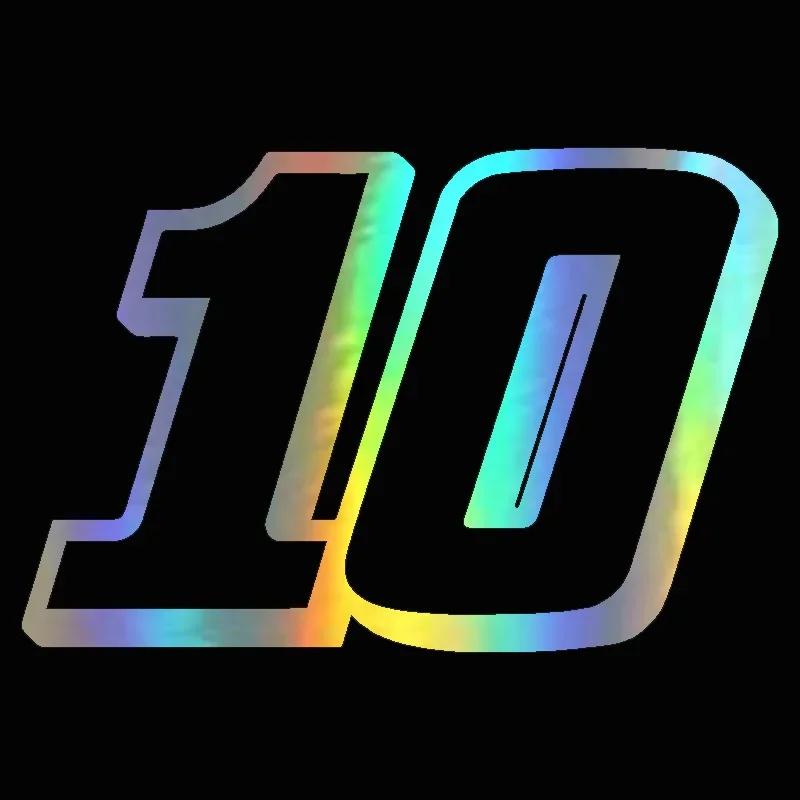 Number 10 Racing Helmet Motorcycle Stickers Funny 3D JDM Vinyl Decals on Auto Window Door Bumper Body Motorcycle Accessories