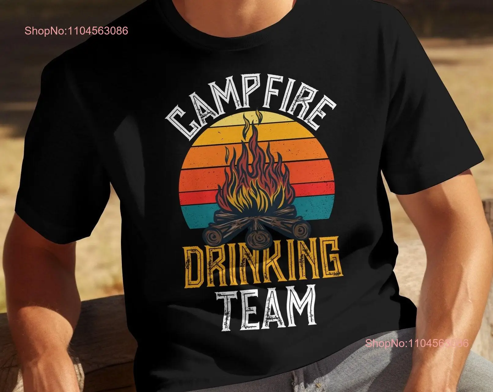 

Футболка Campfire Drinking Team в стиле ретро, винтажная футболка для любителей на открытом воздухе с длинными или короткими рукавами