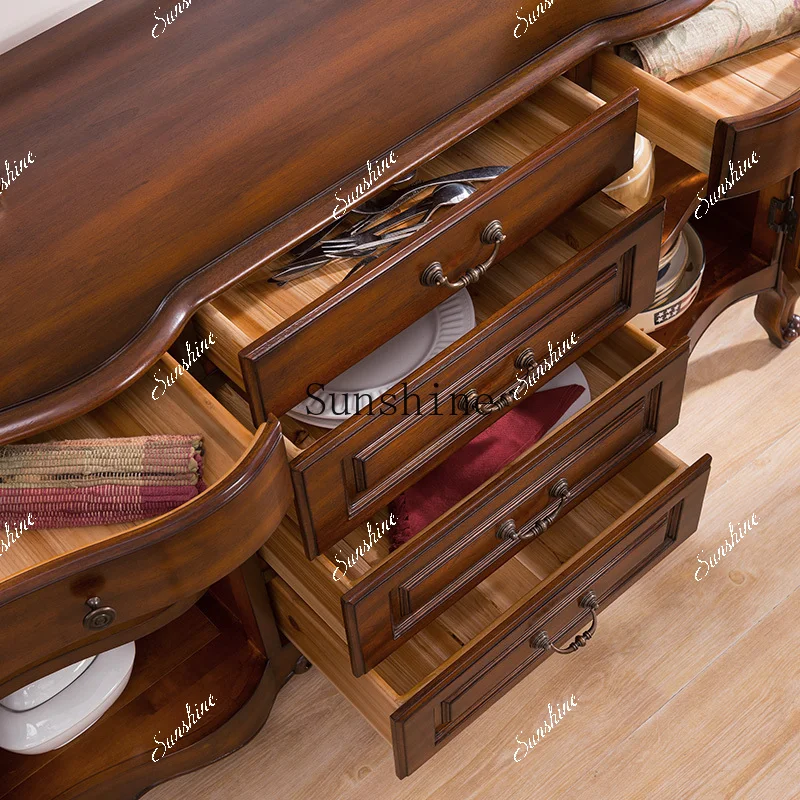 

American solid wood side storage retro side wine cupboard K603-2 FT