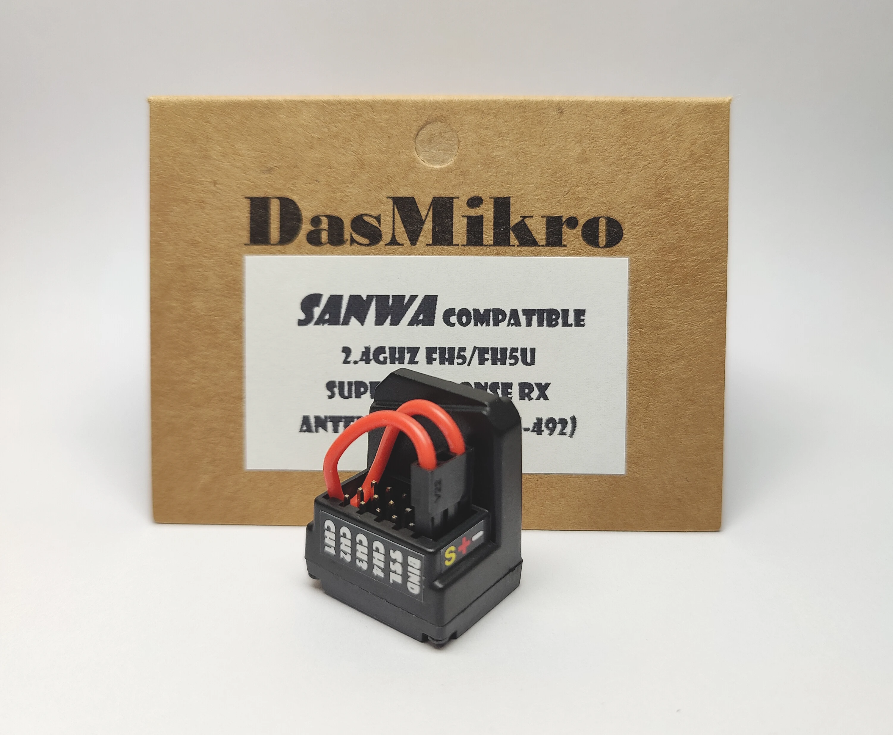 DASMIKRO DSK-492i FH5 COMPATIBLE ANTENNA-FREE RECEIVER FOR SANWA FH-5 M17 MT-5 MT-R FHSS-5