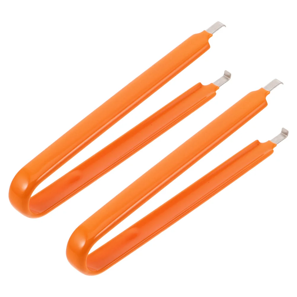 

2 Pcs Extractor Tweezers Fuse Tool Puller Orange Stainless Steel Automotive Tools