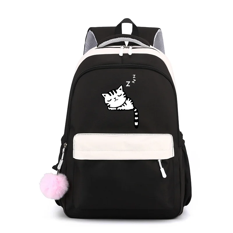 Engraçado bonito gato harajuku mochila adolescente nova alta qualidade mochila escolar grande capacidade mochilas com zíper bonito