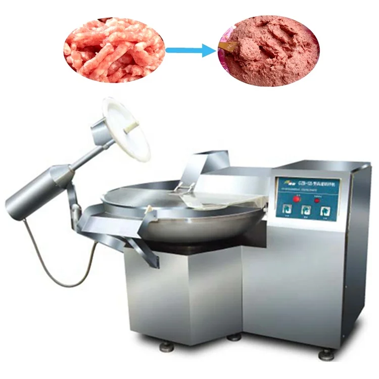 Central Kitchen Meat Bowl Cutter Emulsifier Machine For Restaurant Large Volume Meat Filling Blending Process