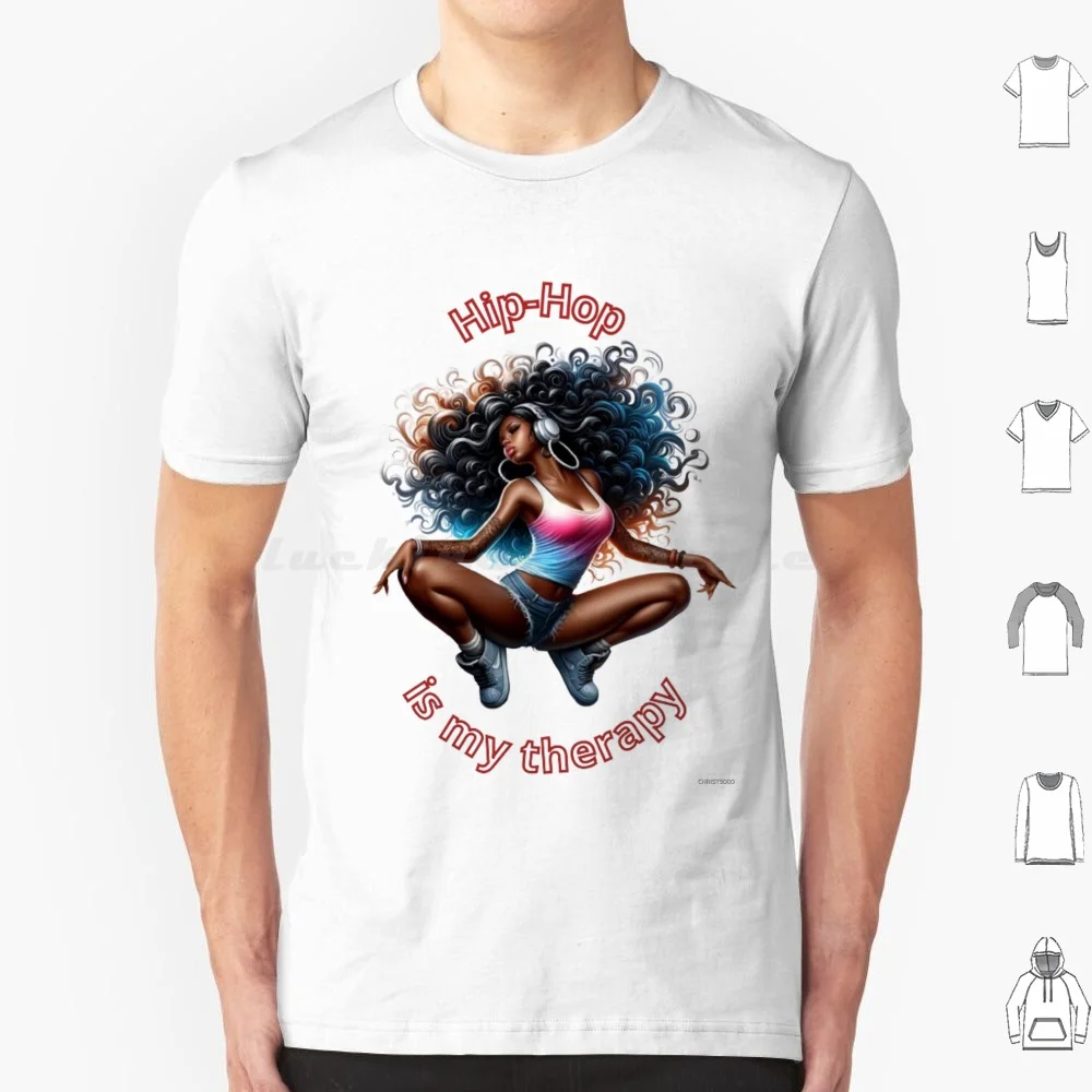 Camiseta de "hip-Hop Is My Therapy", camisa 100% de algodón de gran tamaño, Hiphopculture, Rapmusic, Breakdance, Graffitiart, Djlife, Freestyle, Mc, Beatbox