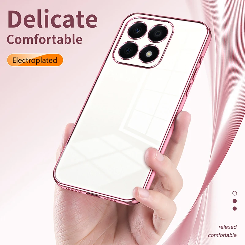 Case For Honor X8B Electroplated Transparent Lens Protection Anti-drop Cover For Huawei Honor X8B Shockproof Bumper Funda