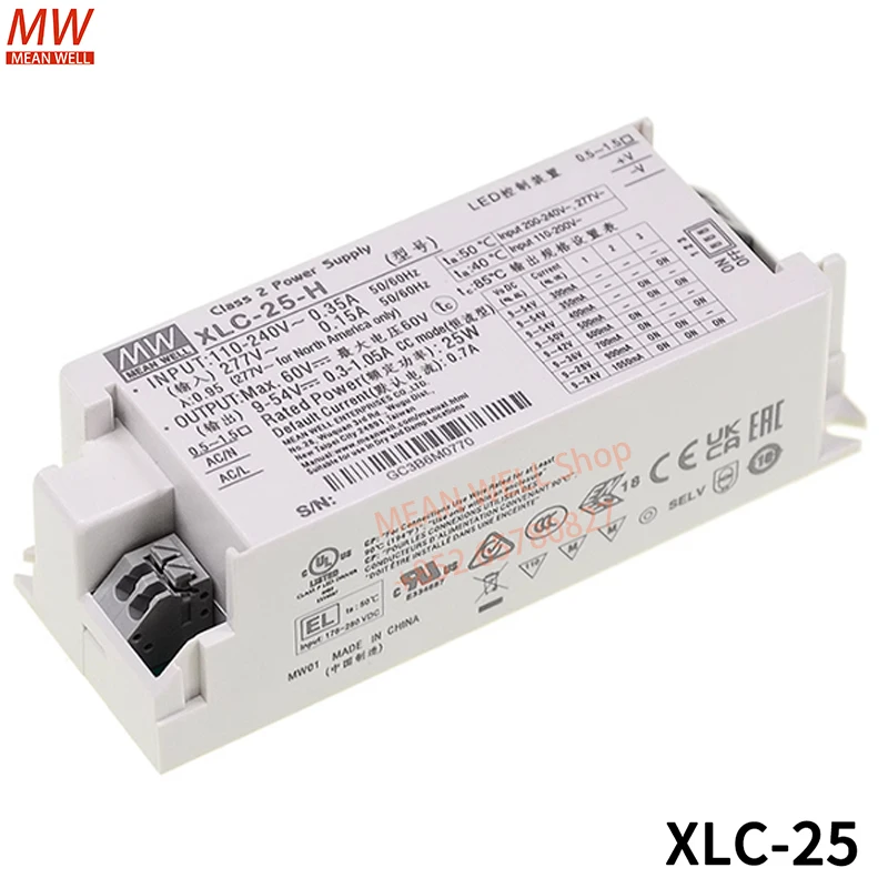 MEAN WELL 25W Constant Voltage LED Driver Switching power supply XLC-25-H XLC-25-12 XLC-25-24 multi-stage constant power